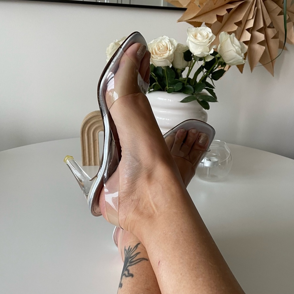 Stuart Weitzman Clear Vinyl Heels